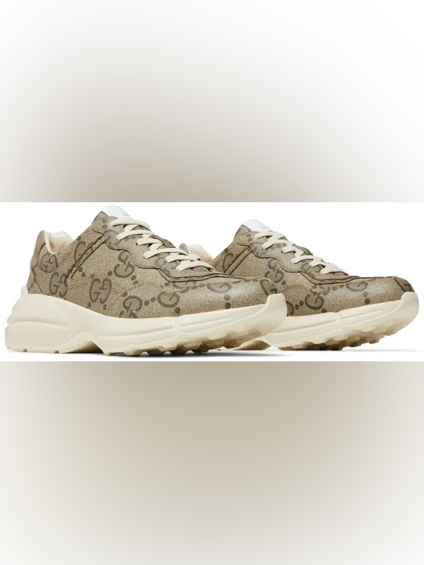 Gucci 100 Rhython Monogram Gg Sneakers Beige